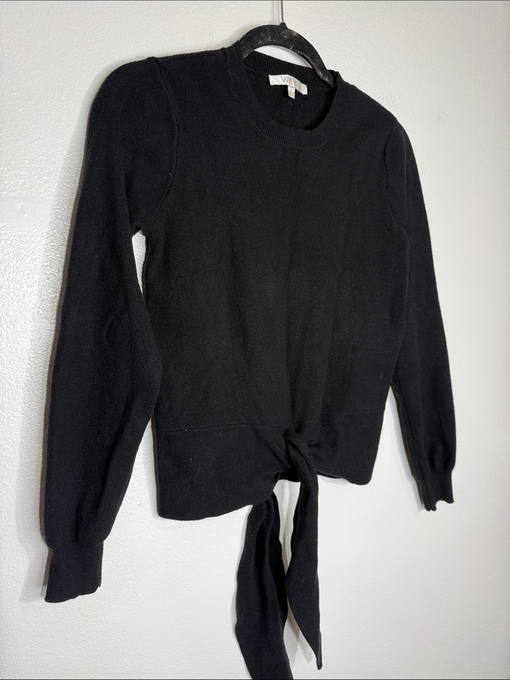 WAYF Black Tie front sweater Small